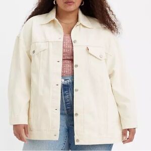NWT Levi’s Baggy Denim Trucker Jacket in White/Cream 3X